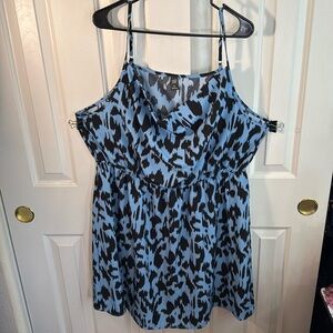Shein blue and black pattern dress